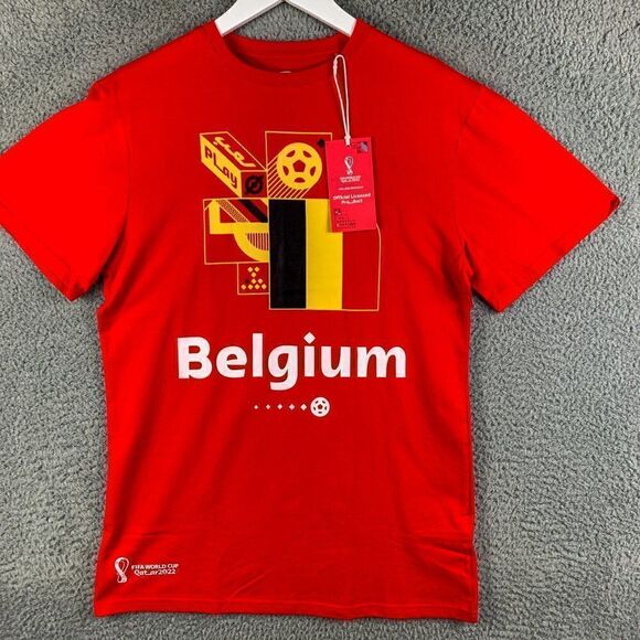 2022 Quatar Belgium World Cup Shirt Mens Small NEW Red Soccer Futbol Athlete NWT - Picture 1 of 11